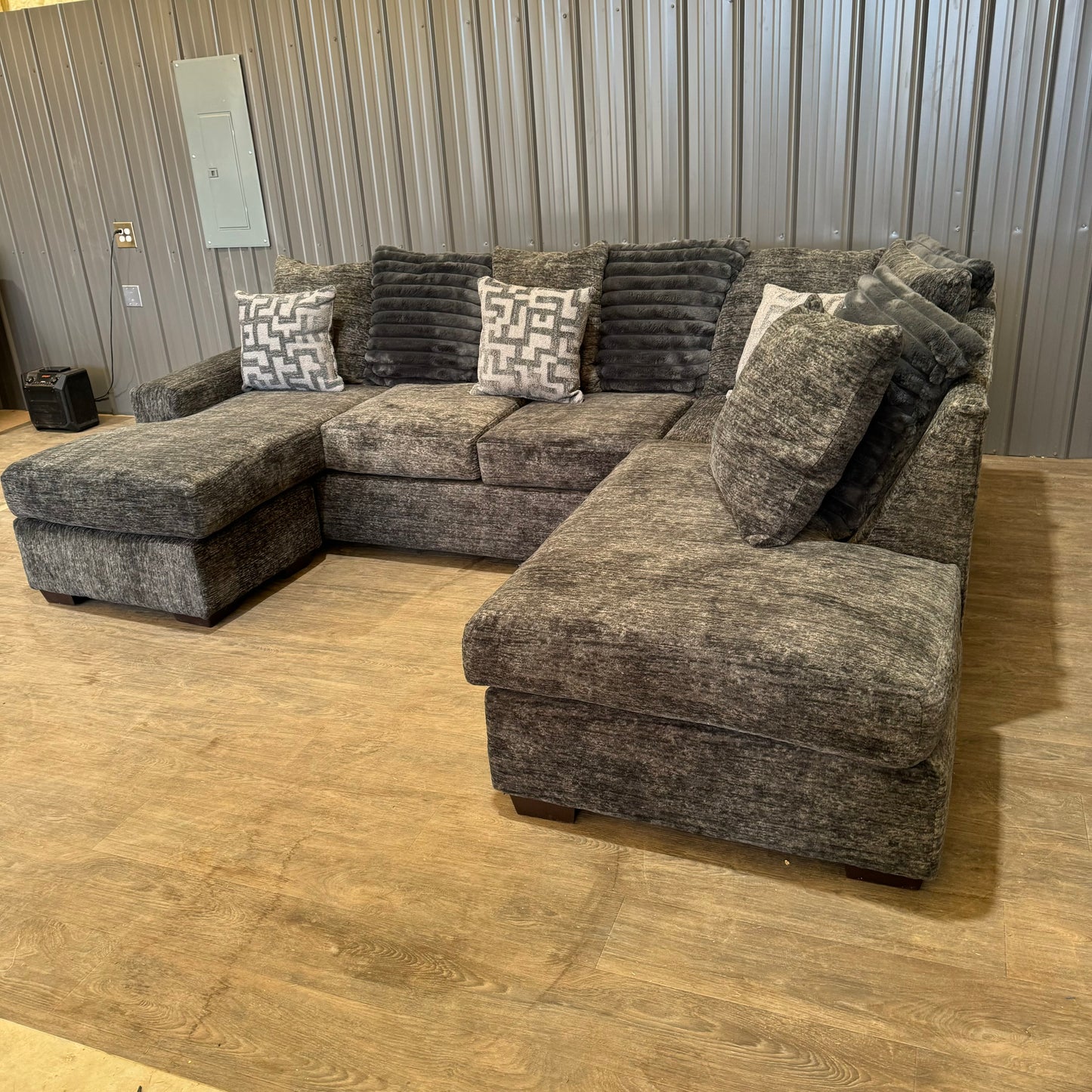 Brand New Large Galactic Charcoal Double Chaise Sectional 🛋️