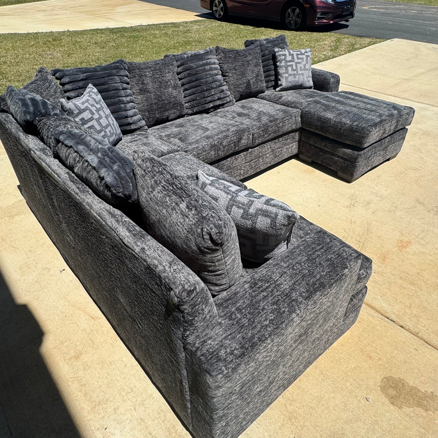 Brand New Galactic Charcoal U Shaped Sectional With Reversible Chaise 🛋️