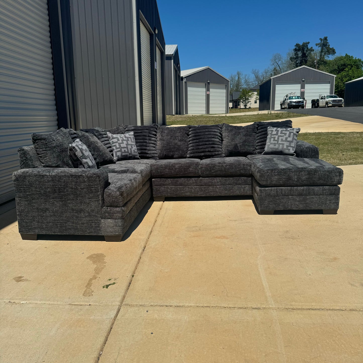 Brand New Galactic Charcoal U Shaped Sectional With Reversible Chaise 🛋️