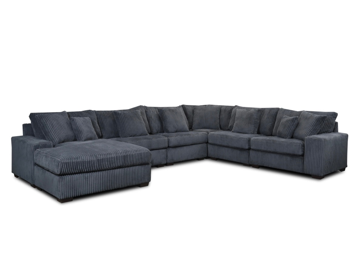 Libby 6PC Modular Sectional With Reversible Chaise (Charcoal)🛋️