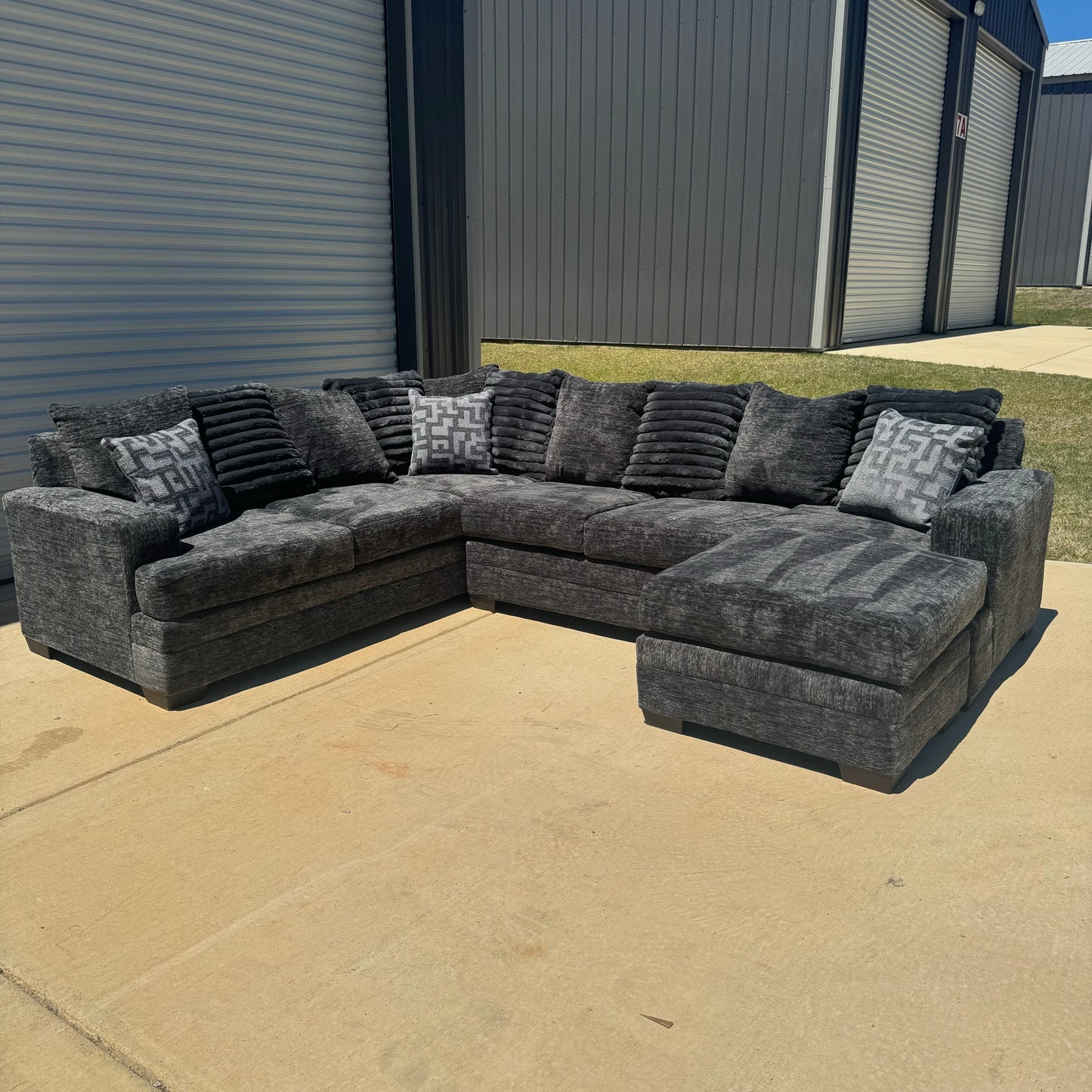 Brand New Galactic Charcoal U Shaped Sectional With Reversible Chaise 🛋️
