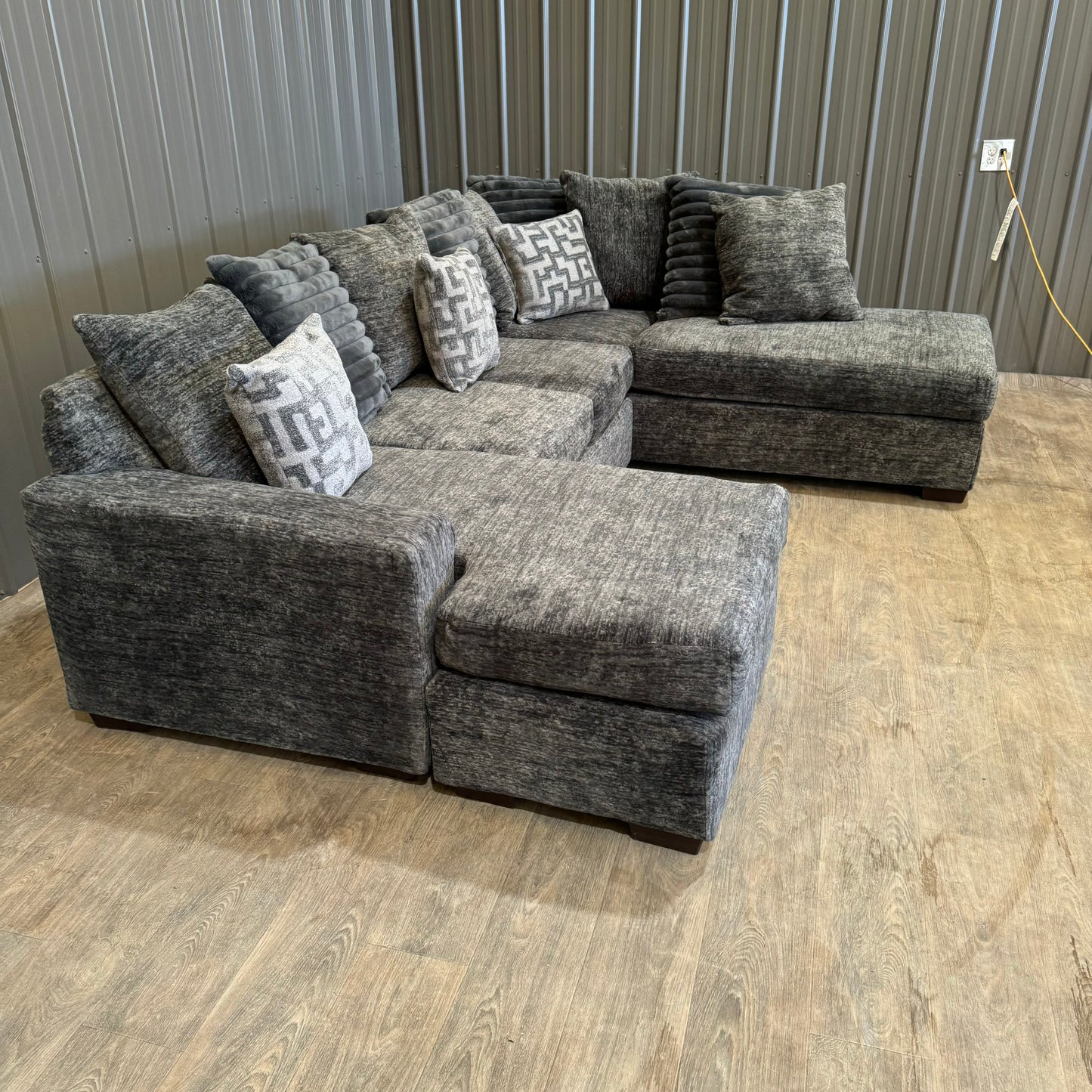Brand New Large Galactic Charcoal Double Chaise Sectional 🛋️