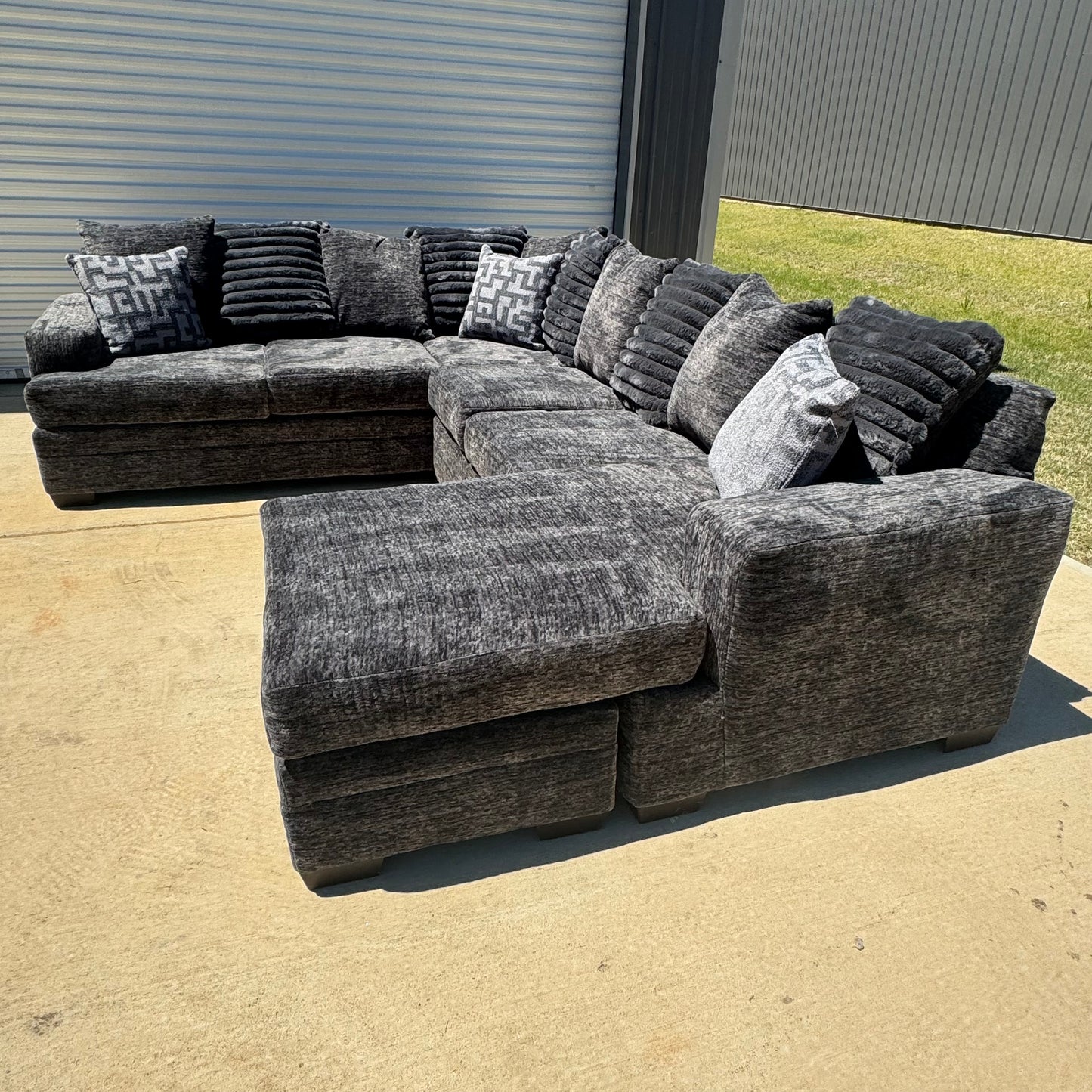 Brand New Galactic Charcoal U Shaped Sectional With Reversible Chaise 🛋️