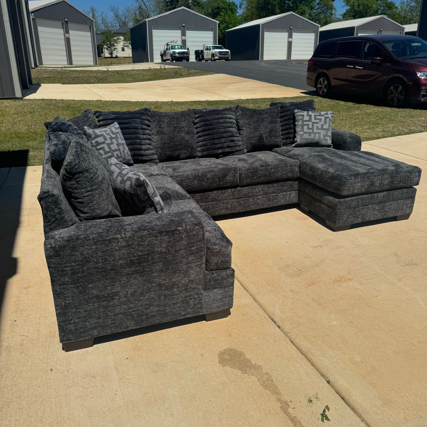 Brand New Galactic Charcoal U Shaped Sectional With Reversible Chaise 🛋️