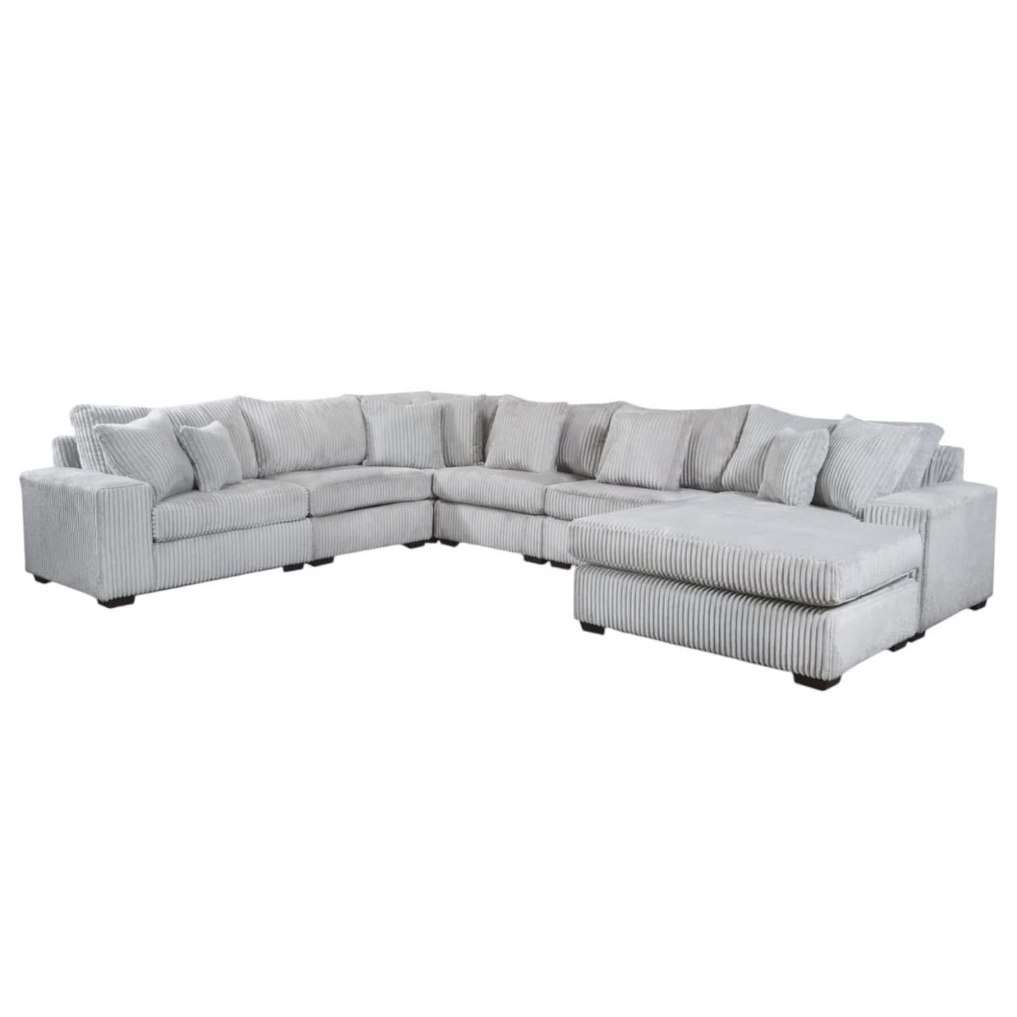 Libby 6PC Modular Sectional With Reversible Chaise (VERY LIGHT GREY)🛋️