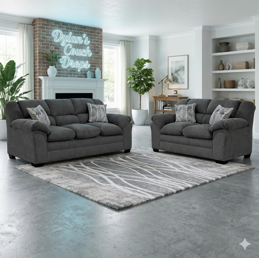 Percy Grey Sofa And Loveseat