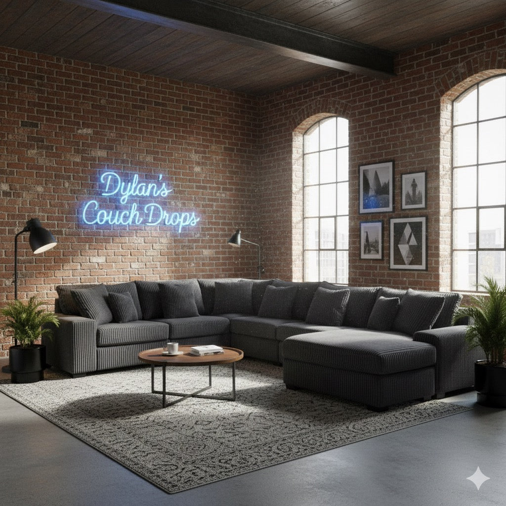 Libby 6PC Modular Sectional With Reversible Chaise (Charcoal)🛋️