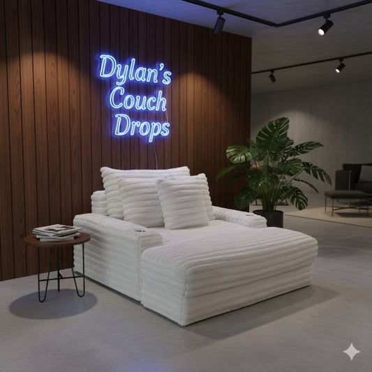 Fluffy XL Amy Chaise – Oversized, Ultra-Soft & Impossible Not to Love - WHITE