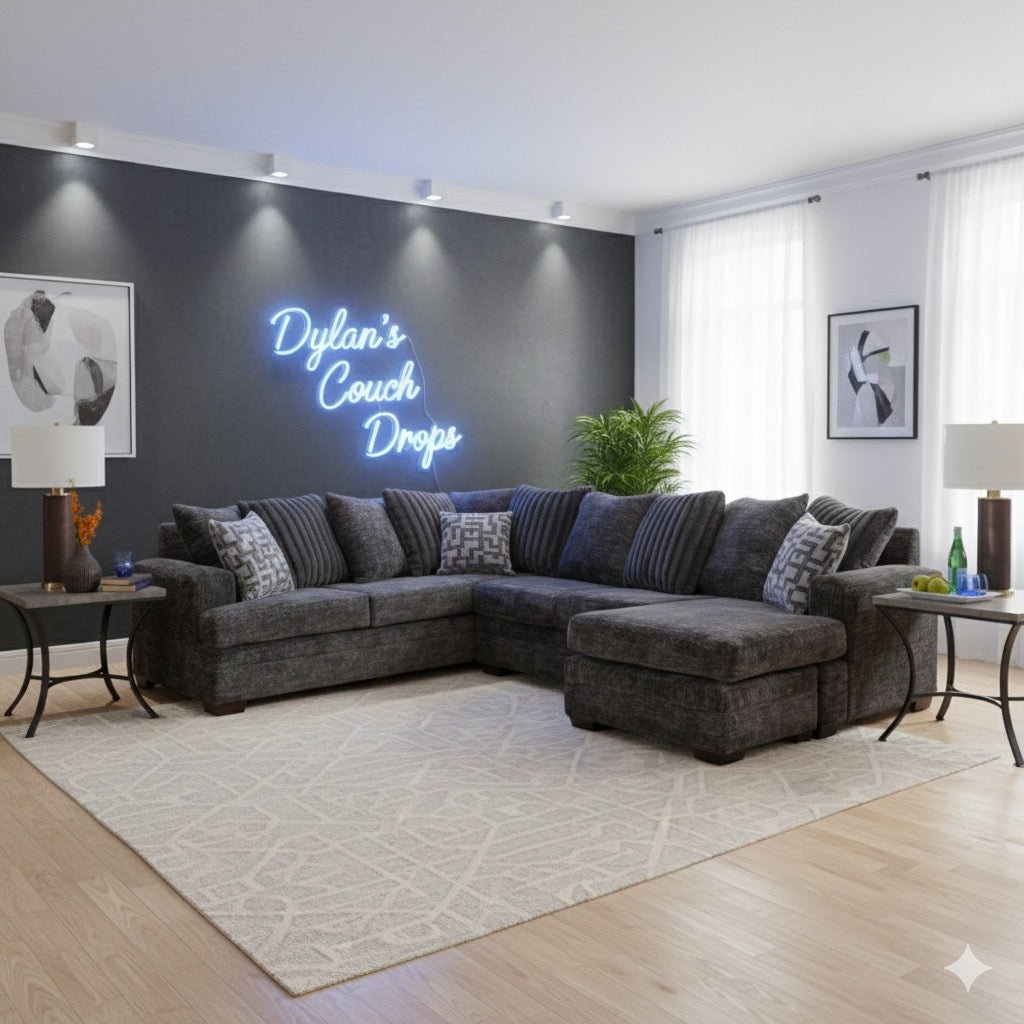 Brand New Galactic Charcoal U Shaped Sectional With Reversible Chaise 🛋️