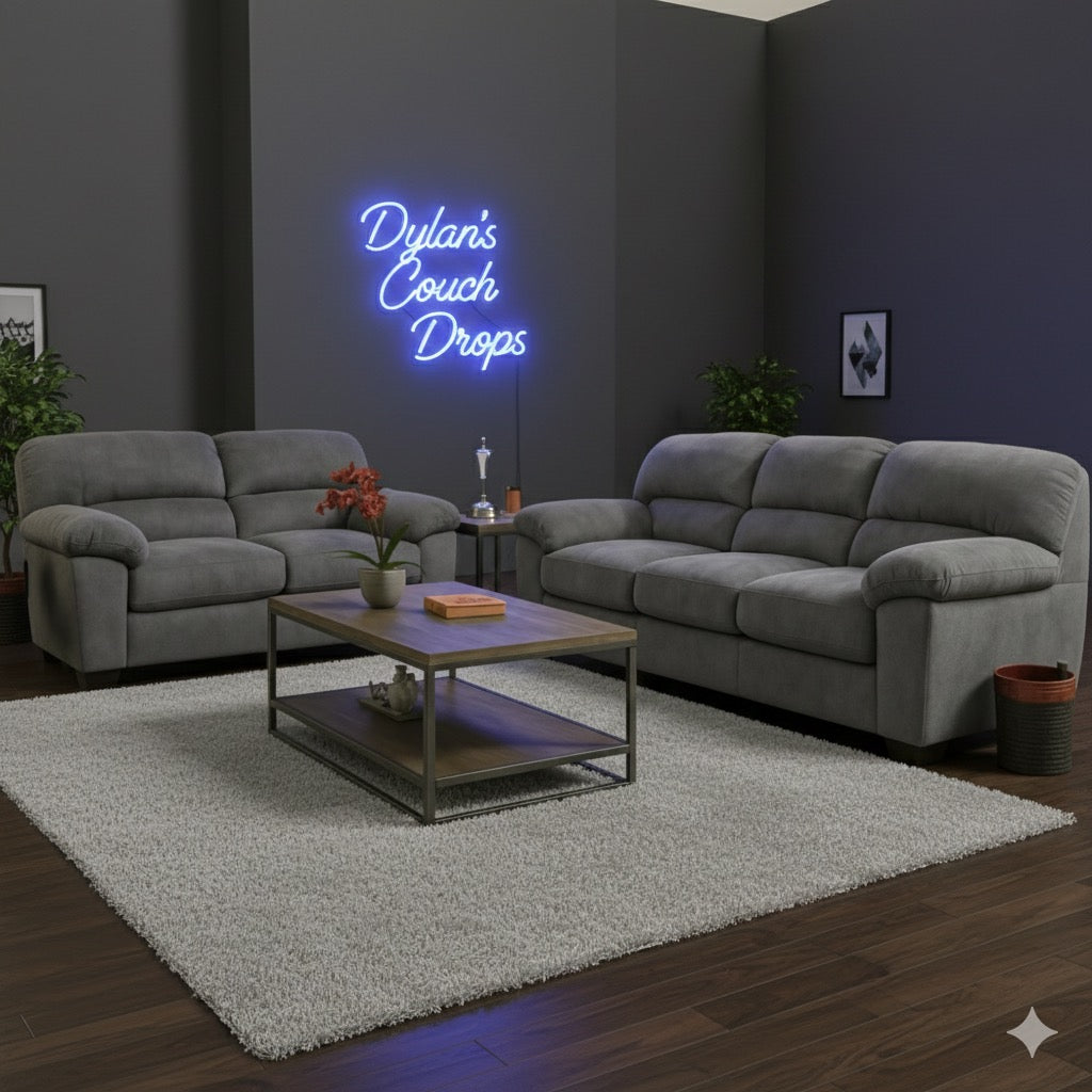 Percy Charcoal Sofa and Loveseat Set