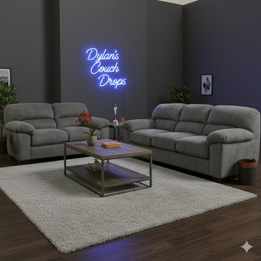 Percy Charcoal Sofa and Loveseat Set