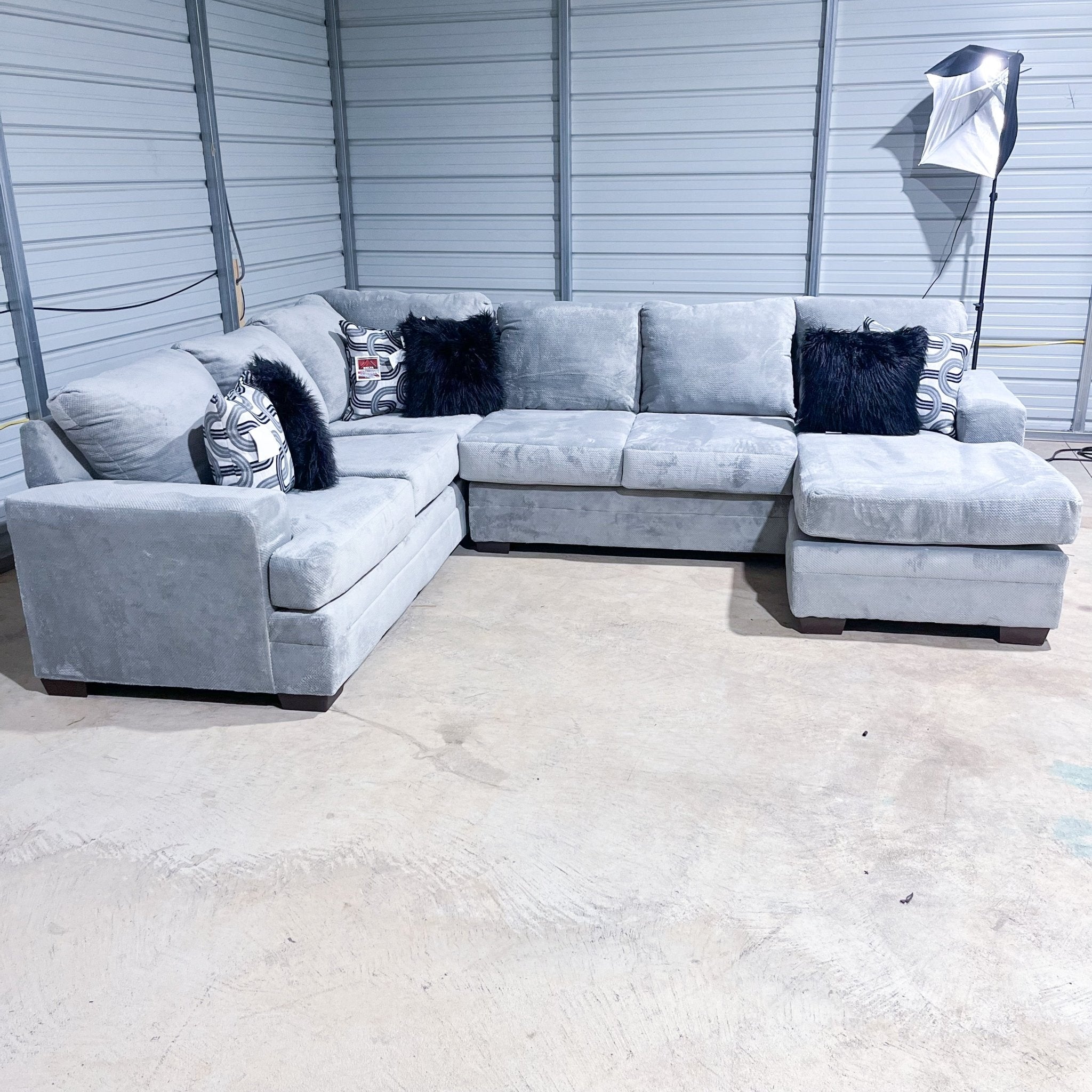 Large light on sale grey sectional